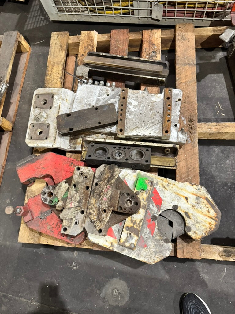Joy HFX Assorted Spare Parts Lot — Chrome Rods, Cylinders, Gripper Jaw Head plates, Bottom Plates (Used)